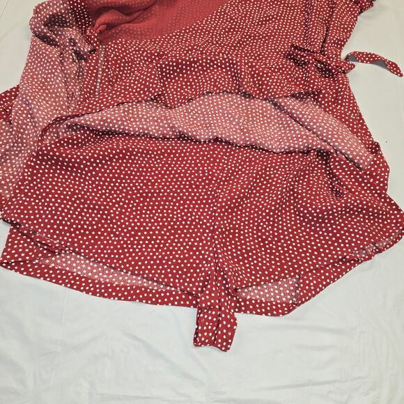 Loft Womens Size 16 Romper Flowy Wrap Tie Polka Dot Shorts Beach Vacation - Picture 6 of 16